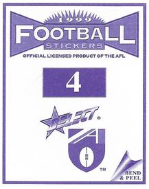 1999 Select AFL Stickers #4 Andrew McLeod Back